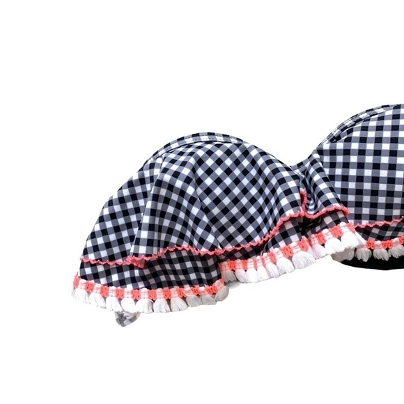 Arizona Gingham Flounce Tassel Push Up Bikini Size Small - Picture 4 of 15